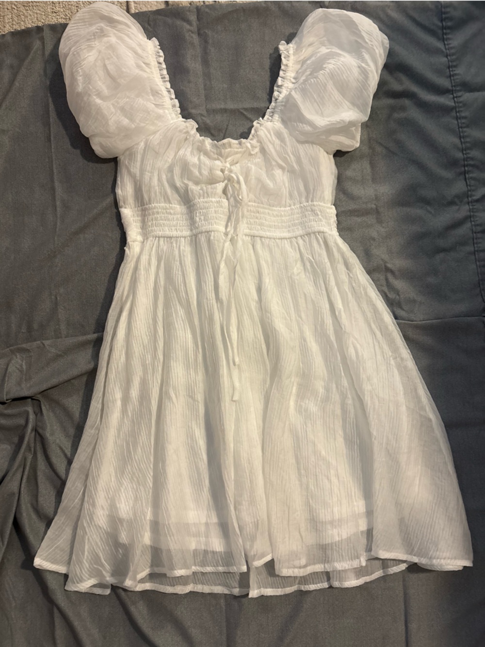 mine White Sheer Ruffled Off-Shoulder Top - Picture 3 of 3